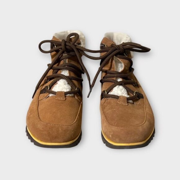 Sorel Women's Harlow Lace Cozy Boot 9 Waterproof Leather Ankle Booties Worn 2x - Picture 3 of 9